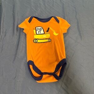 Kidgets Orange and Navy Construction Bodysuit
